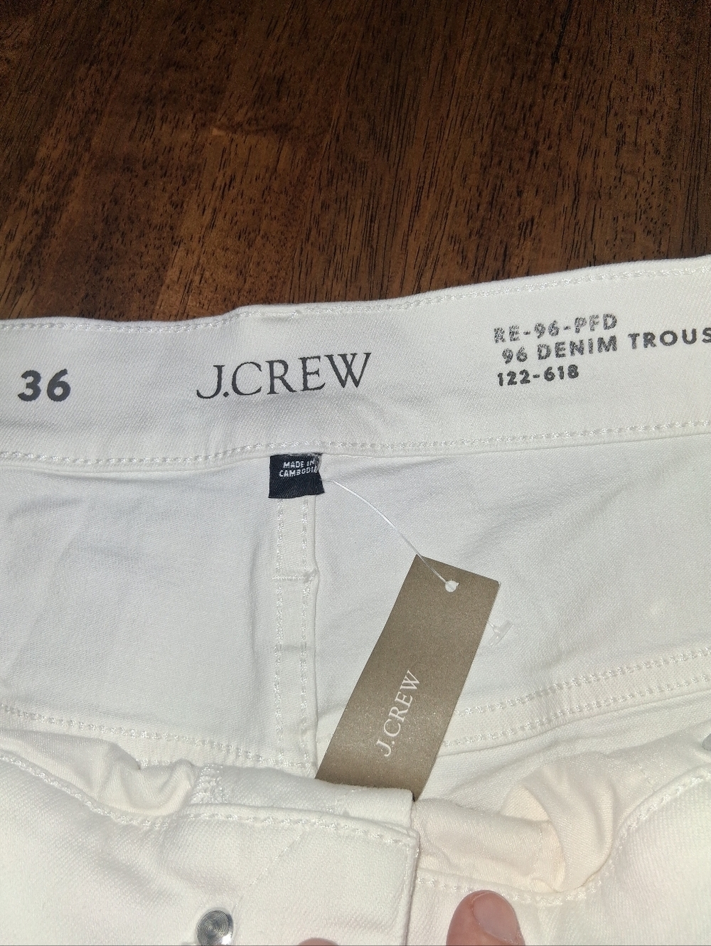 J Crew NWT 96 Denim Trouser White Wide Leg 36 - Picture 6 of 8
